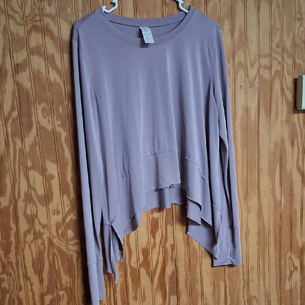 Elegant Mauve Asymmetrical Long Sleeve Top